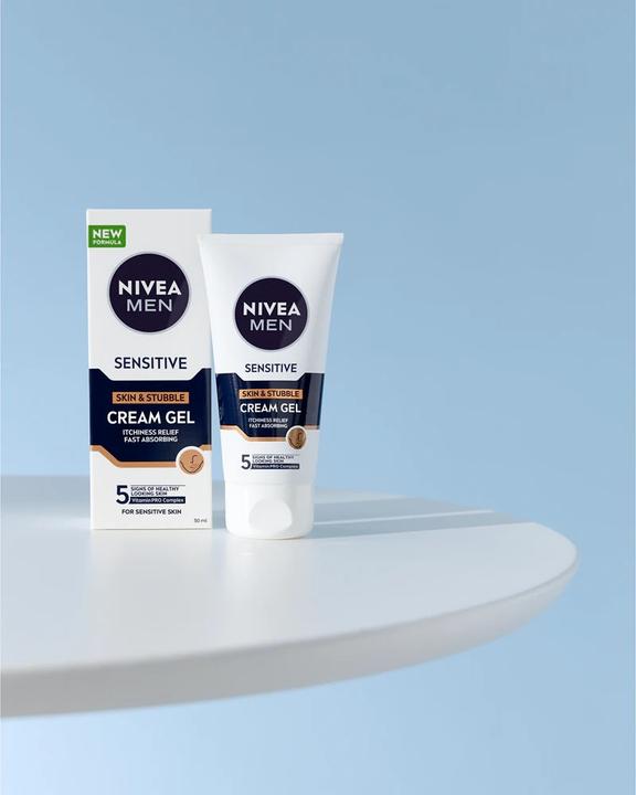 Actual product image NIVEA MEN Cream gel for sensitive skin and stubble Sensitive (Skin & Stubble Cream Gel) 50 ml (50 ml, Face gel)