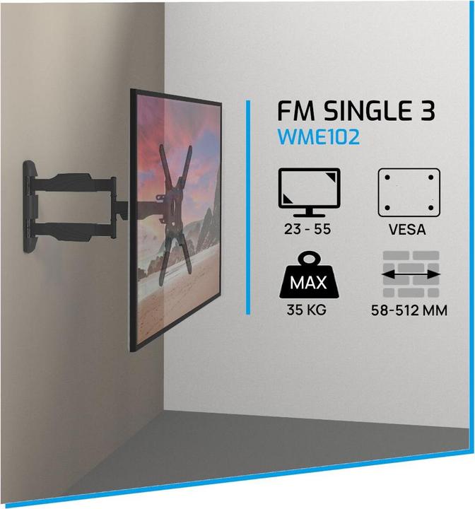 Produktbild Cavus WME102, Wandhalterung schwenkbar 23"-55" (Wand, 35 kg, 23" - 55")
