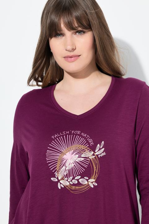Produktbild Ulla Popken Shirt, Stickerei, V-Ausschnitt, 3/4-Arm (50, 52)