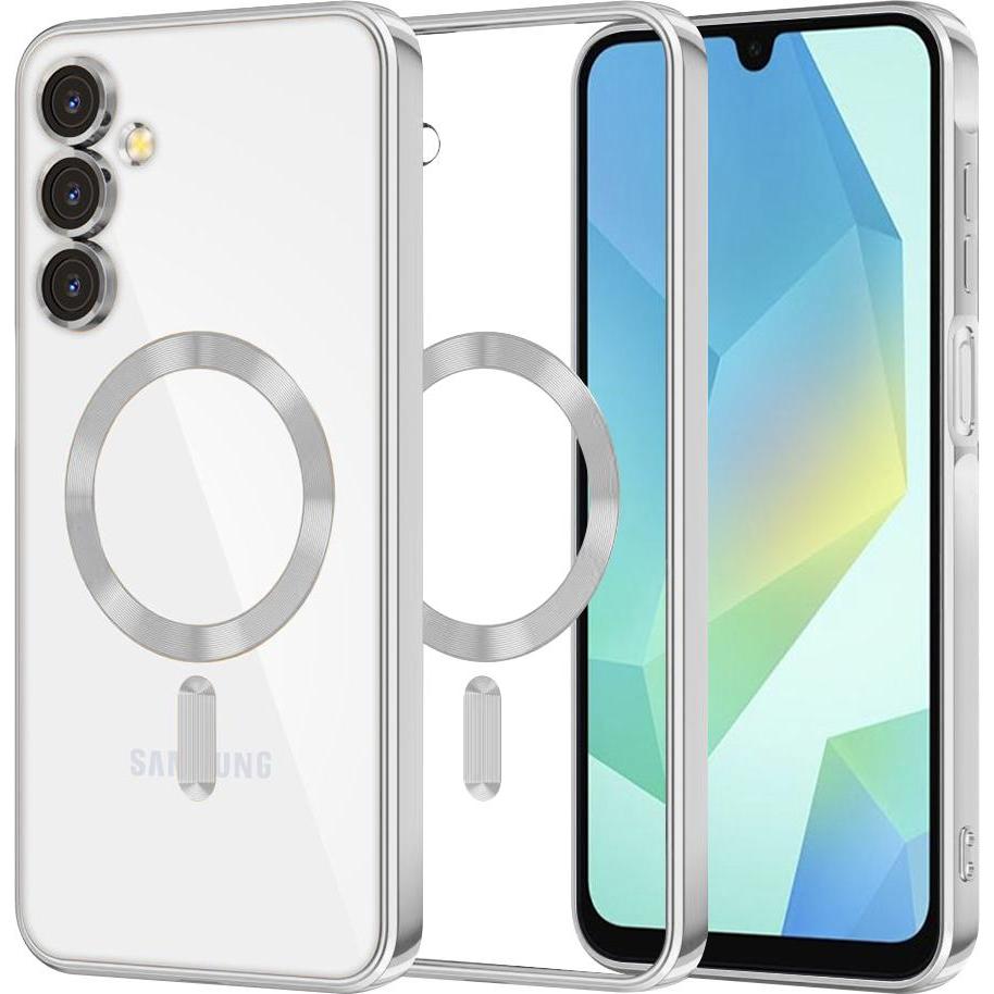 Techsuit - Luxury Crystal MagSafe - Samsung Galaxy A16 4G / A16 5G - Silver (Samsung Galaxy A16, Samsung Galaxy A16 5G), Cover smartphone, Argento