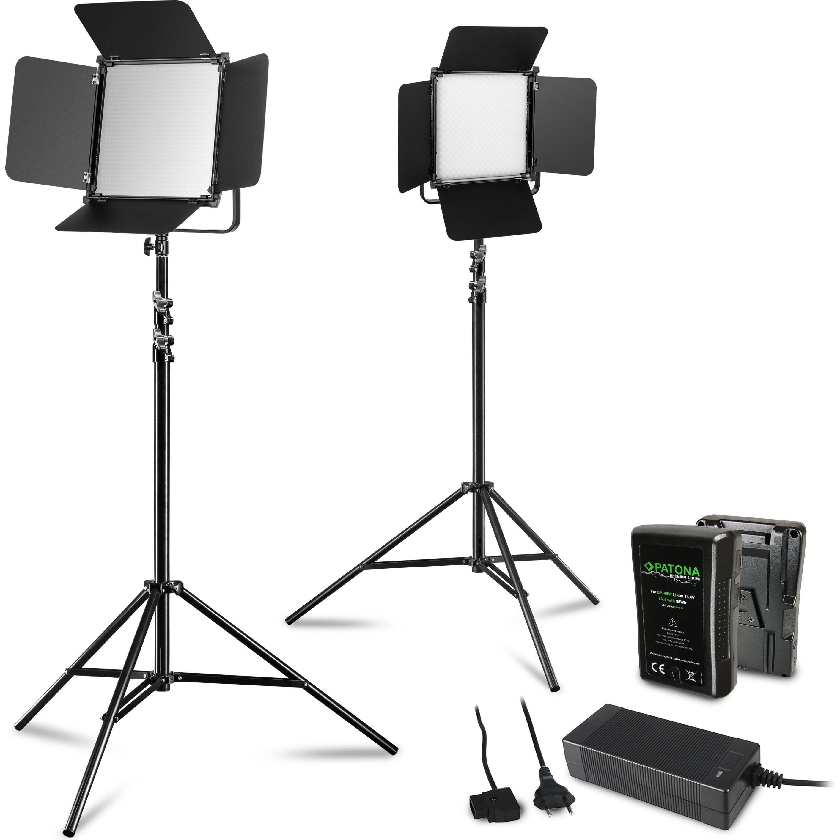 Thumbnail - Walimex LED Niova 100-F Pro 100W Bi Color Set4 (Flächenleuchte), Dauerlicht, Schwarz