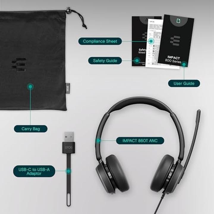 Actual product image EPOS IMPACT 860T ANC (Cable, USB-C)