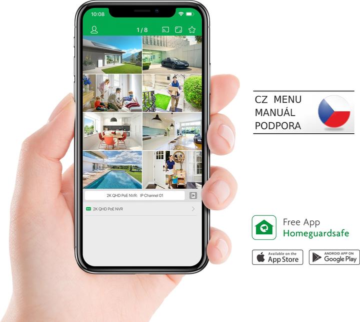 Actual product image iGet HOMEGUARD HGNVK88504 - kamerový PoE systém s 4K rozlišením, obousměrným zvukem a LED (3840 x 2160 pixels)