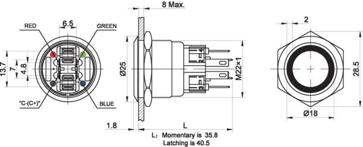 Produktbild Tru Components Druckschalter Serie GQ22