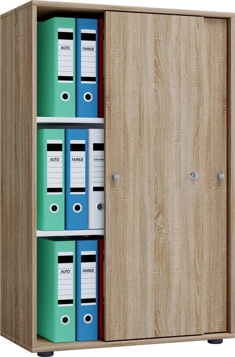 Produktbild VCM Holz Büroschrank Aktenregal Lona 3 Fächer Schiebetüren (70 x 40 x 111 cm)