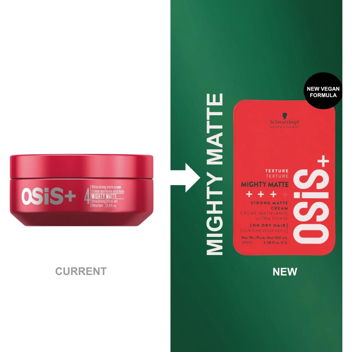 Schwarzkopf Professional, Gel per capelli, OSIS+ Texture Mighty Matte Crema Opaca Forte (Cera per capelli, 100 ml)