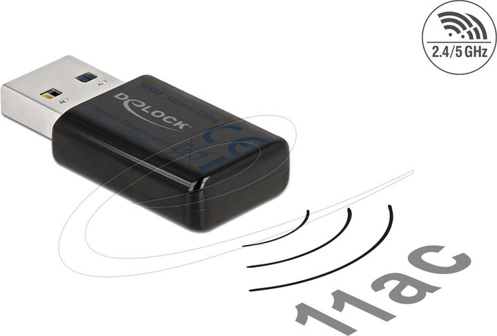 Produktbild Delock WLAN-AC USB-Adapter 12550 mit WLAN (USB 3.1)