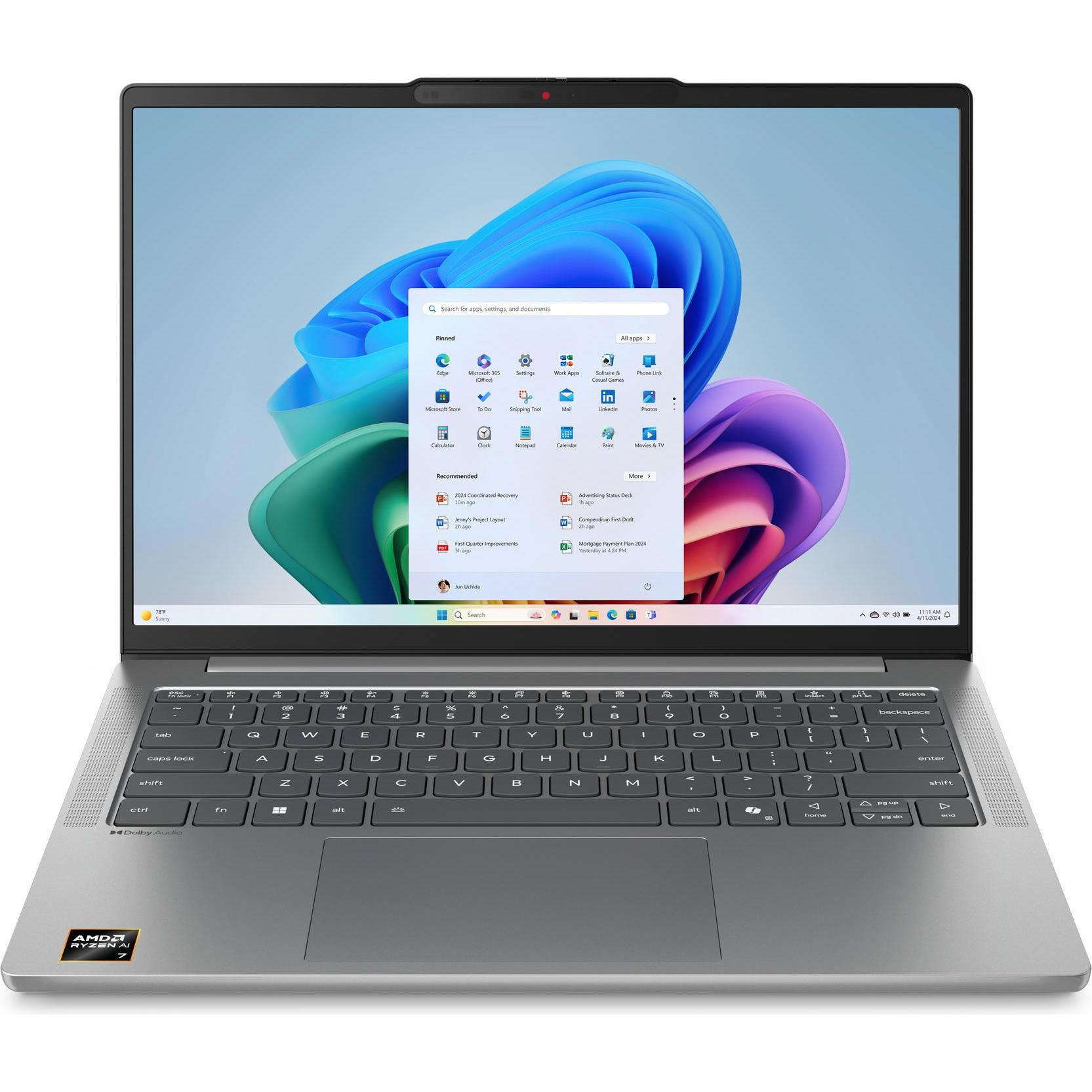 Lenovo IdeaPad Slim 5 (14", AMD Ryzen 5 8645HS, 16 GB, 512 GB, DE), Notebook, Grau