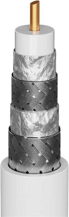 Actual product image Goobay 120 dB coaxial antenna cable, 4x shielded, CCS, 500 m, White, 500 m (120 dB, Antenna cable)