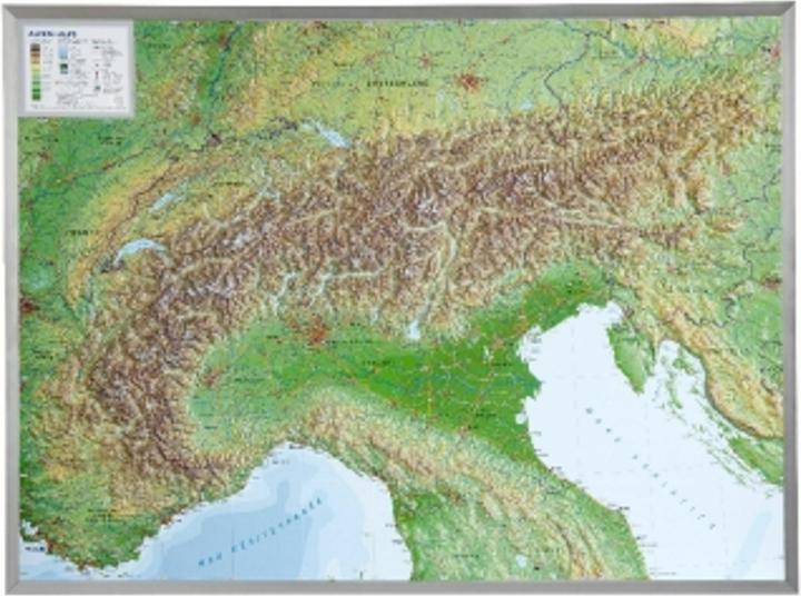 3D relief map Alps
