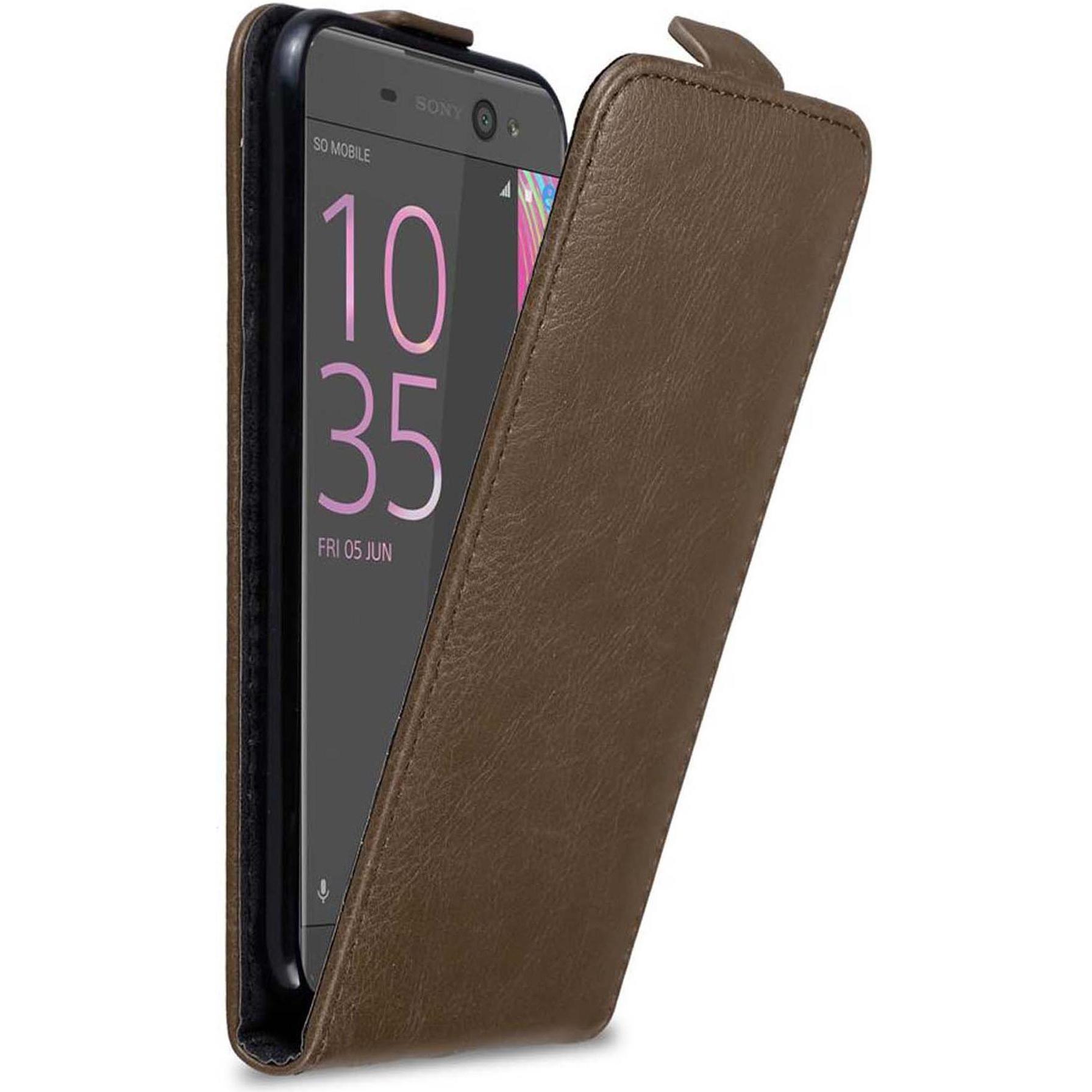 Cadorabo Flip wie Invisible Cover (Sony Xperia XA), Smartphone Hülle, Braun