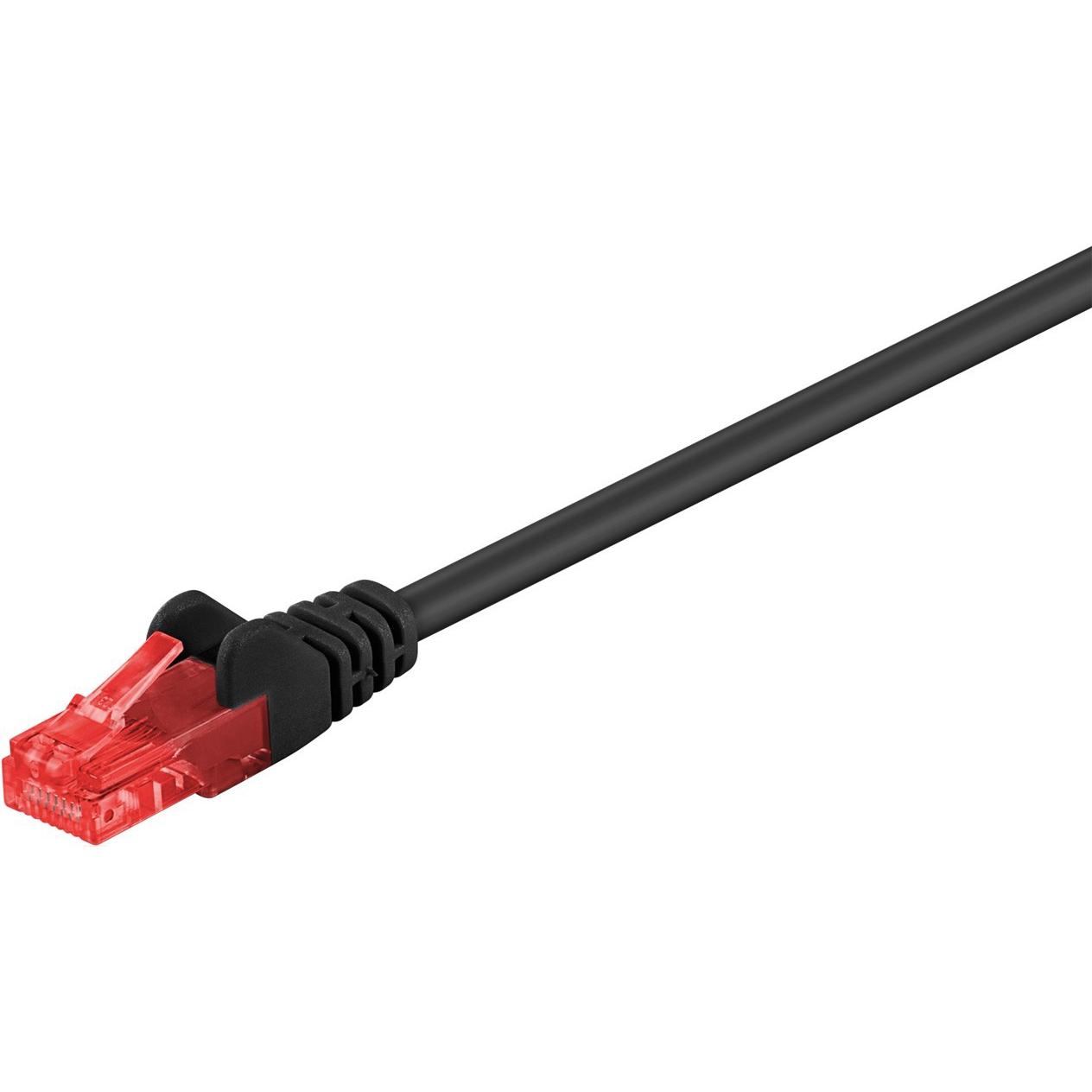Goobay CAT 6 Patchkabel, U/UTP, Schwarz, 5 m (U/UTP, CAT6, 5 m), Netzwerkkabel