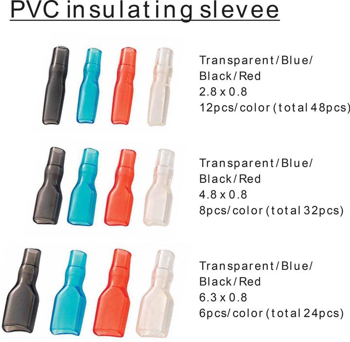 Actual product image Tru Components Quetschverbinder-Sortiment 0.104 mm² 2.50 mm² Transparent, Schwarz, Rot, Blau 739647 260 St.