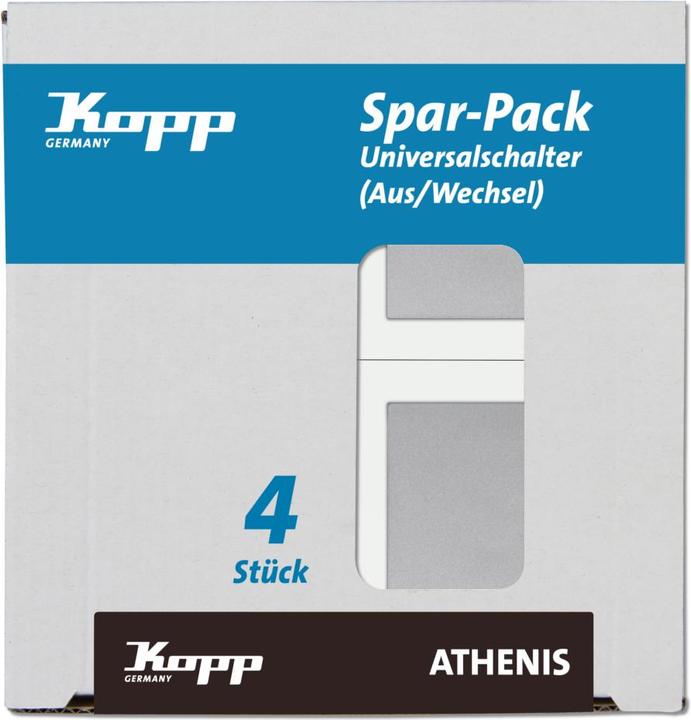 Produktbild Kopp Profi-Pack 4 Universalschalter Athenis, stahl