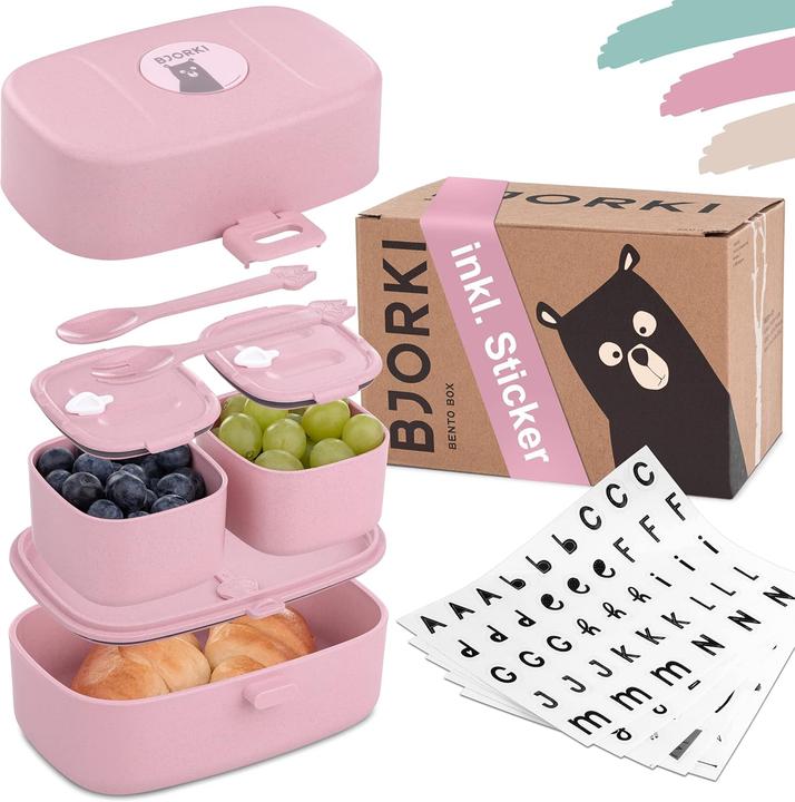 Actual product image Bjorki Auslaufsichere Bento Box für Kinder mit Namensticker