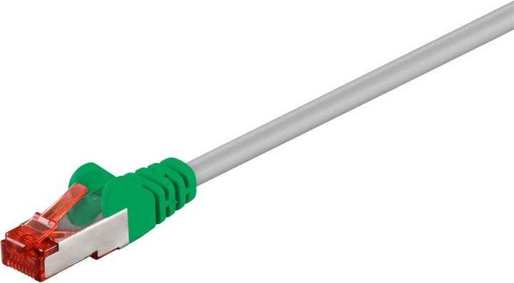 Produktbild Goobay CAT 6 Crossover-Patchkabel, S/FTP (PiMF), Grau, Grün, Grau-Grün, 1 m (S/FTP, CAT6, 1 m)