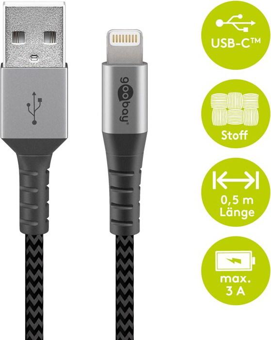 Actual product image Goobay USB A – Lightning (0.50 m, USB 2.0, 12 W)