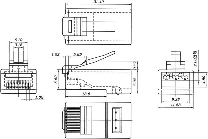 Image du produit Goobay 72501 Connecteur de fil RJ45 Transparent (CAT6a)