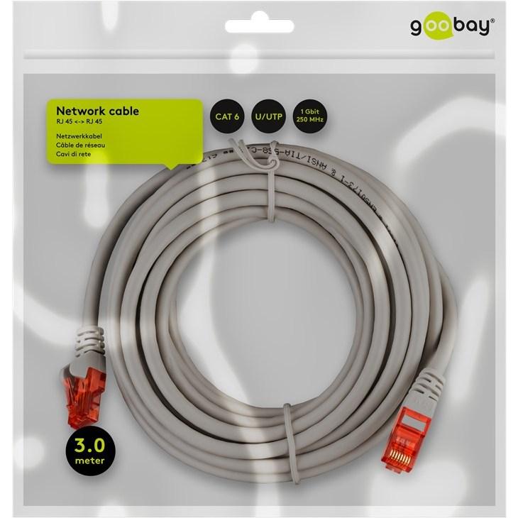 Thumbnail - Goobay Patch-Kabel (U/UTP, CAT6, 3 m), Netzwerkkabel