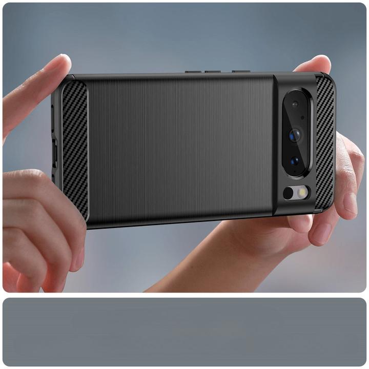 Produktbild Cover-Discount Google Pixel 8 Pro - Metall Carbon Look Hülle schwarz (Google Pixel 8 Pro)