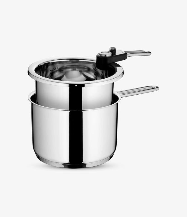 Actual product image WMF Kochtopf Simmertopf 18cm mit Temperaturanzeige Topf 1,5l Edelstahl Induktion (18 cm, Pot, Stainless steel)
