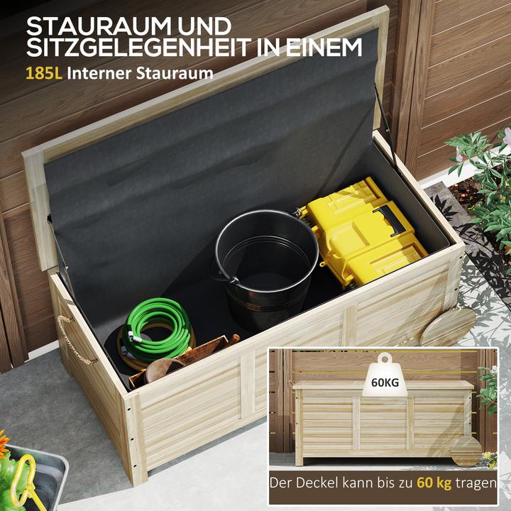 Produktbild Outsunny Auflagenbox Tannenholz Naturholz