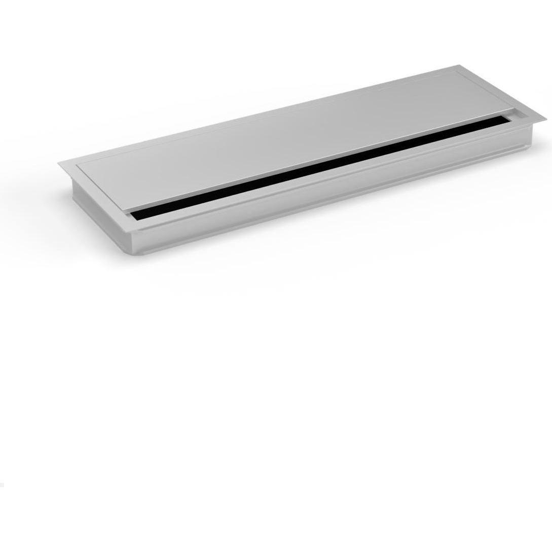 TecLines, Kabelschutz + Kabelführung, TKD015S Kabeldurchführung 120x360 mm mit Soft Close, silber (Kabeldurchlass, 120 m...
