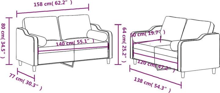 Actual product image vidaXL Miyawaka (2 person sofa)