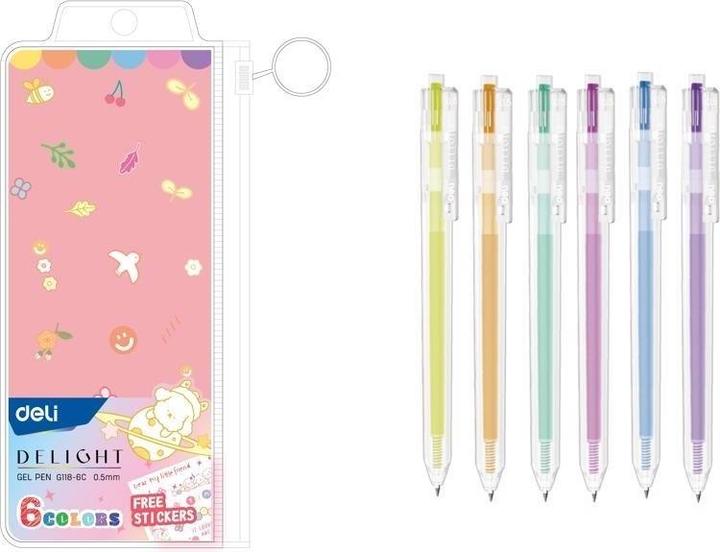 Actual product image Deli Gelstifte 0,5 mm 6 Stück, Farbmischung (6x)