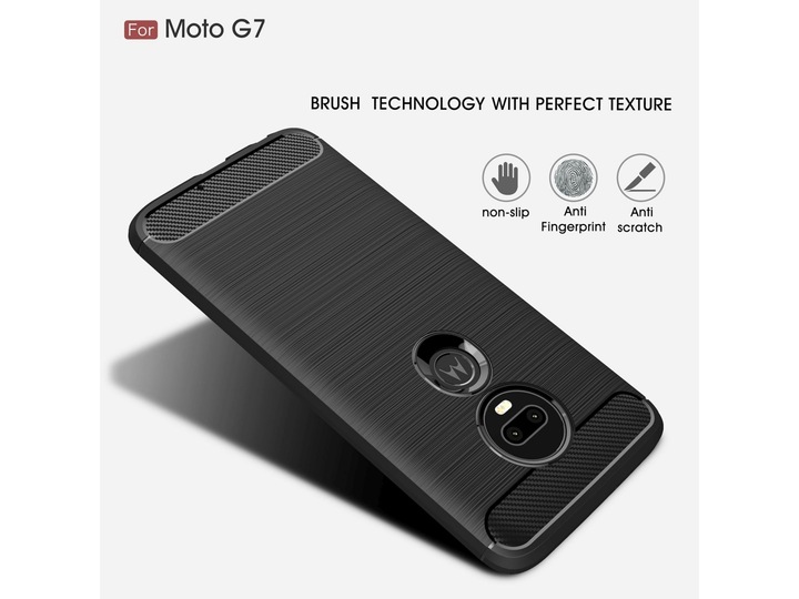 Actual product image Screenguard Motorola Moto G7 Plus Cover Carbon Brushed Soft TPU (Motorola Moto G7 Plus)