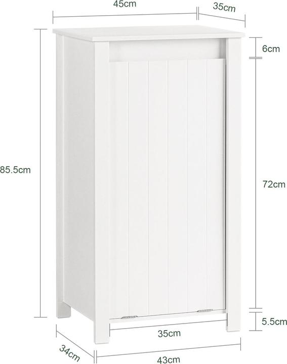 Produktbild SoBuy Wäscheschrank mit ausklappbarem Wäschesack (45 x 35 x 85.5 cm)