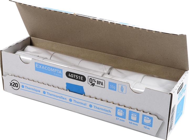 Actual product image Exacompta Receipt Rolls therm 57x40mm-18m(box20)