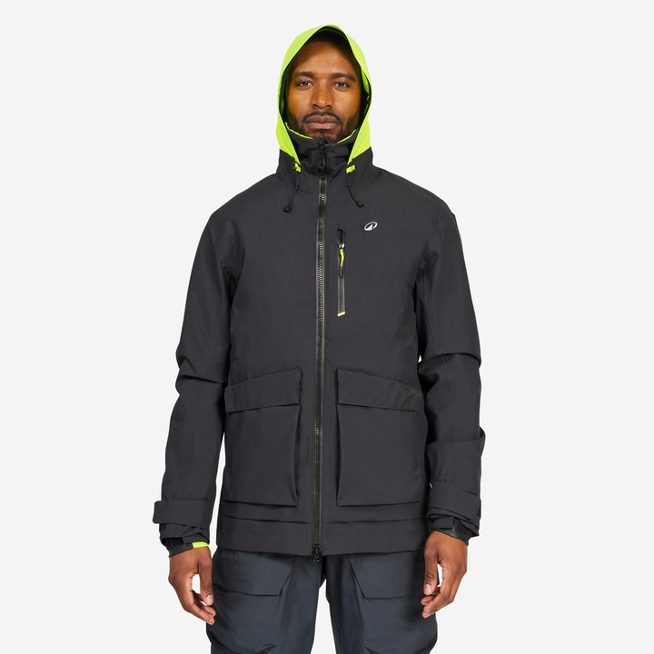 Immagine prodotto Tribord Giacca da pioggia giacca da vela uomo impermeabile antivento 500 nero/giallo neon (S)