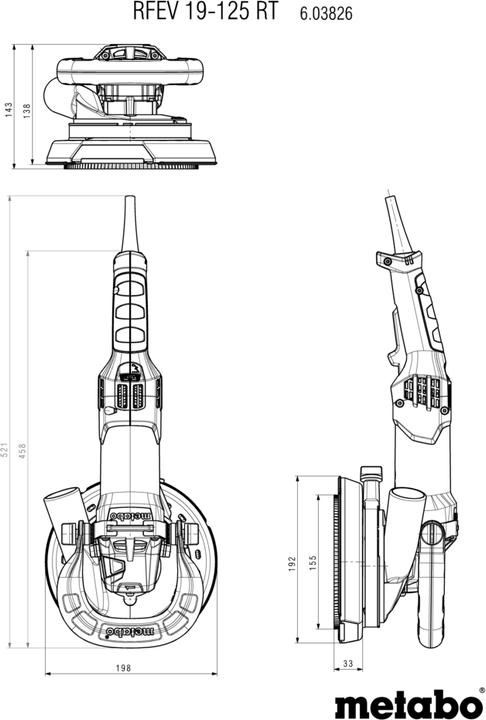 Productafbeelding Metabo Renovatiefrees RFEV 19-125 RT met freeskop spitse tand kunststof koffer