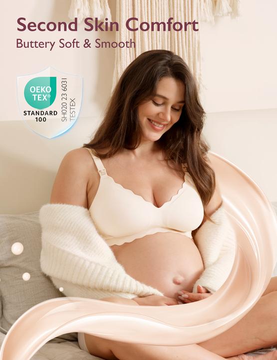 Image du produit Momcozy YN46 Soutien-gorge d'allaitement sans couture à motif floral Skin M (M)