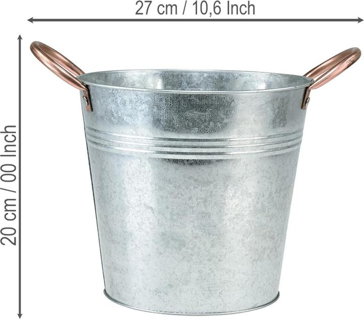 Produktbild Viana Blumentopf Eimer mit Griffen Deko (27 x 27 x 17 cm)