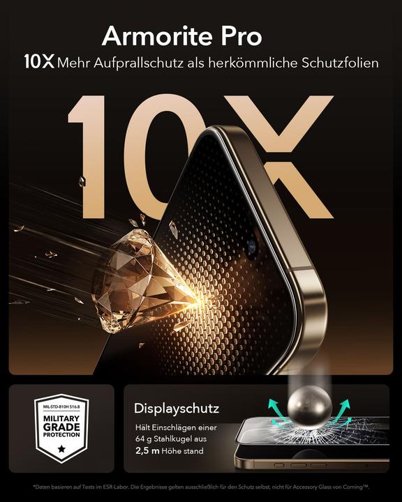 Actual product image ESR Corning UltraFit (3 pack) (3 pcs., Apple iPhone 17 Pro)