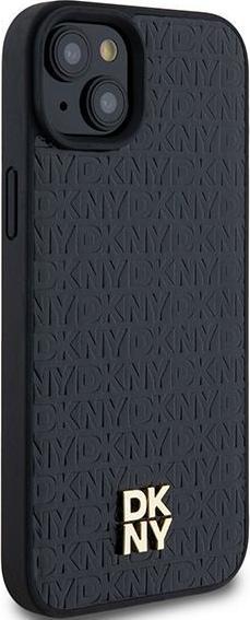 Produktbild DKNY DKHMP15SPSHRPSK iPhone 15 / 14 / 13 6.1" czarny/black hardcase Leather Pattern Metal Logo MagSa (Apple iPhone 15)