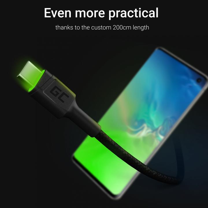 Produktbild GreenCell Cell KABGC13 USB Kabel USB 2.0 USB A USB C (2 m, USB 2.0)