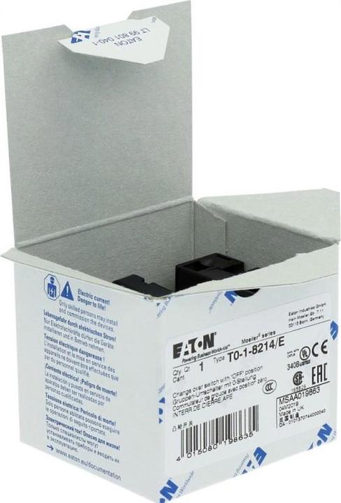 Produktbild Eaton T0-1-8214/E Umschalter 019863 Kont2 20A 2>0 1 45° tastend Einbau