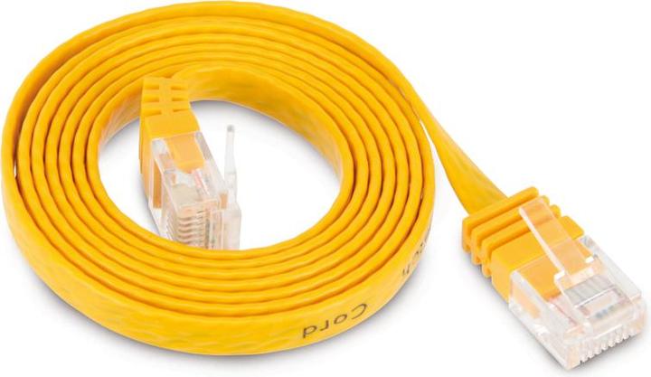 Produktbild Tecline Patchkabel Cat.6 U/UTP, ungeschirmt, flach, gelb, 2.0m superflaches Patchkabel z.B. für die Verlegun (U/UTP, CAT6, 2 m)