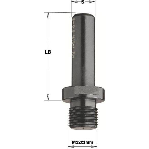 CMT, Accessori per macchine, 532.120.01 Schaft für auswechselbaren Bohrer oder Potentiometer, 35 mm, Schaft 12x30 rechts