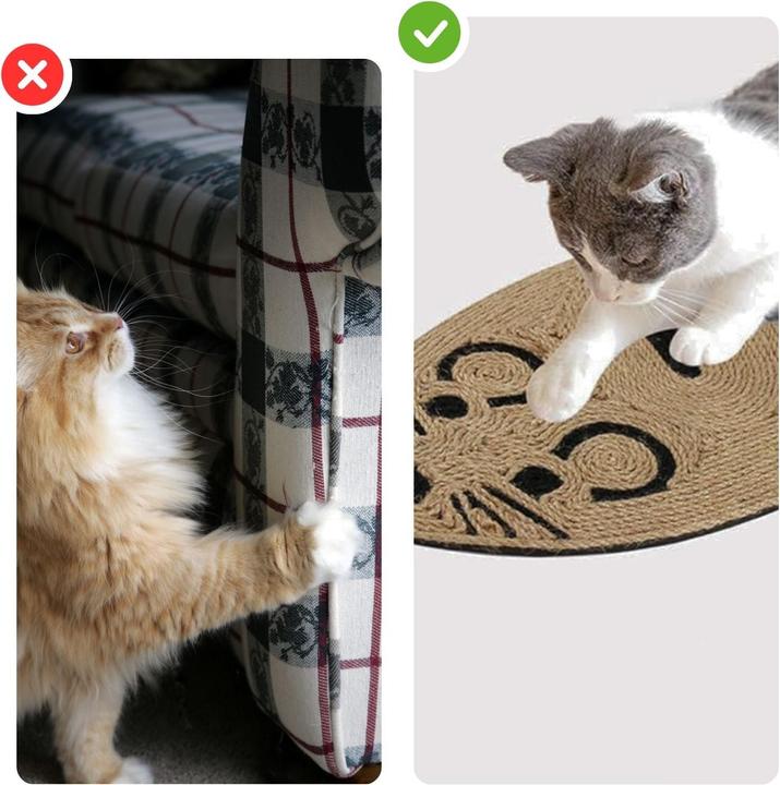 Actual product image Hermex Mouse-shaped cat scratching mat Scratching toy Scratching rug Scratching surface (Black, Brown)