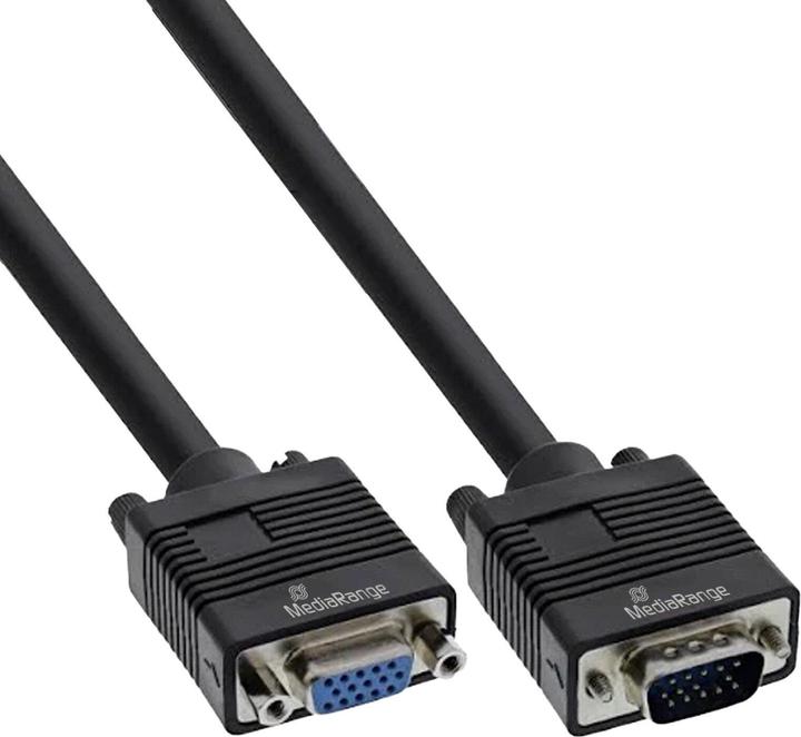Actual product image MediaRange VGA extension cable, VGA (HD15) plug to socket, 2m cable length, black (2 m)