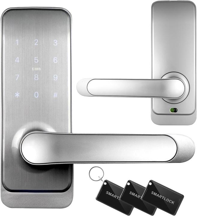 Actual product image Eura Handle with access controller, proximity reader, keypad, for in-wall installation, battery powered (Key card)