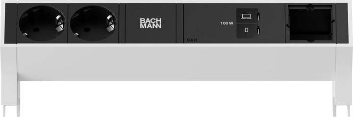 Actual product image Bachmann DESK2 2xCEE7/3 1xUSB C/C 100W 1xCM 1,0m RAL9010 (2x, CEE 7/3, 1 m)