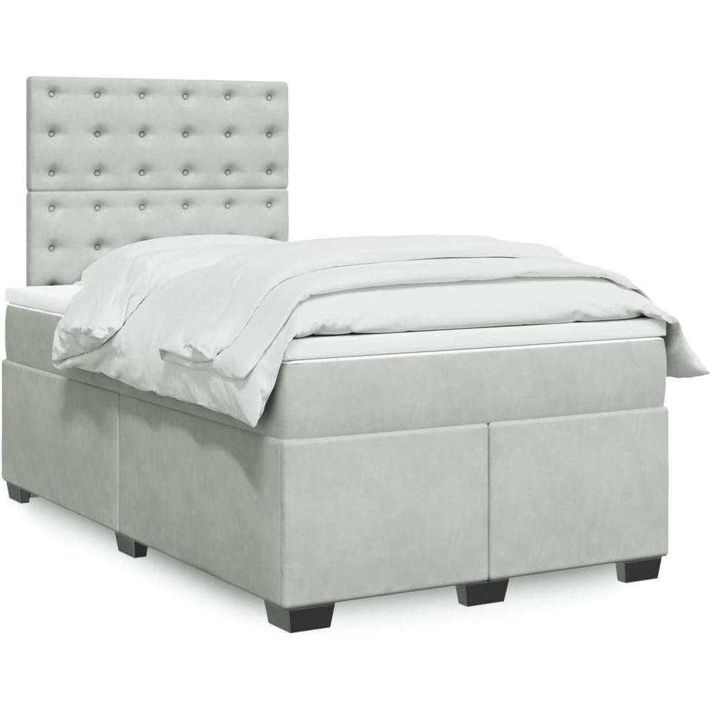 VidaXL, Bett, Bo x springbett mit Matratze 120 x 200 cm Samt (120 x 200 cm)