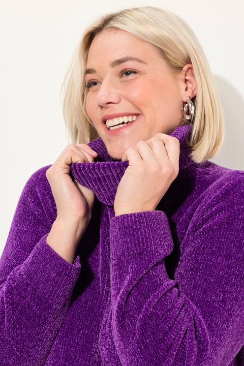 Produktbild Ulla Popken Chenille-Kleid, Strukturstrick, Rollkragen, Langarm (46, 48)