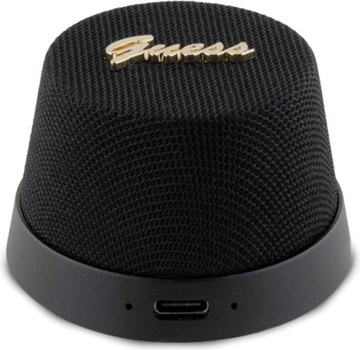 Actual product image Guess głośnik Bluetooth GUWSC3ALSMK Speaker Stand czarny/black Magnetic Script Metal (4 h, USB power delivery)
