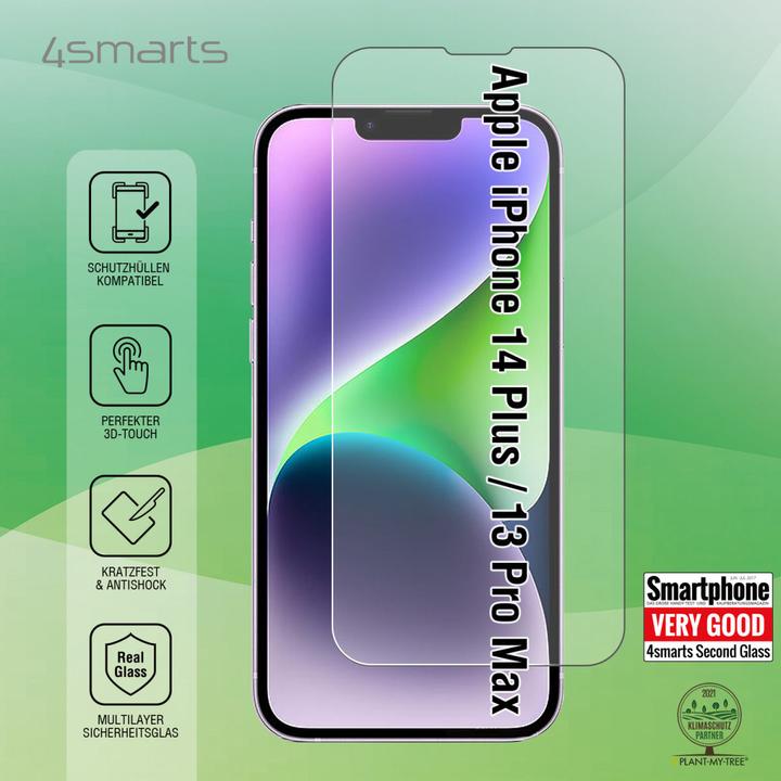 Actual product image 4smarts Second Glass 2.5D (1 Piece, Apple iPhone 13 Pro Max, Apple iPhone 14 Plus)